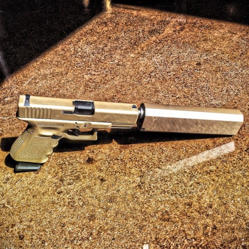 glockfanatics:Excuse my absence, had personal things to take care of these past few days. Does this beauty make up for it? (posted by @johnnyprimo) #glockfanatics #glockmods #glockperfection #silencerco #fightthenoise #osprey