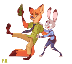 fluttershythekind: Drunk and Disorderly Conduct  Turned this doodle into a full fledged piece ^_^ Changed some things around a bit, but over all I think both seem more in character than they did in sketch form. ^^  Hope you’re all having a lovely day