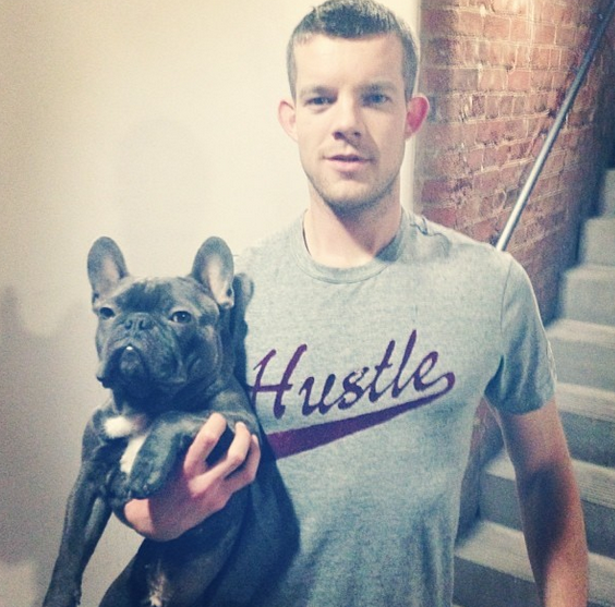 unicorncrackaddict:  Russell Tovey and his french bulldog Rocky. *swoon* X 