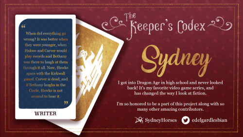 Greetings Thedosians! Meet our writer, Sydney! ✨★  Find him on Twitter and Ao3 ! ★