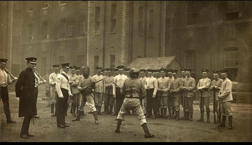 bantarleton: Irish Guards bayonet fencing, early 20th century. Today, 1 April, marks the founding of
