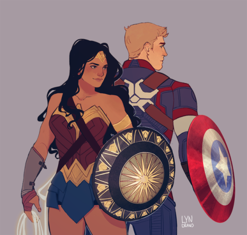 lyndraws:had to draw my favorite superheroes together….guess i have a type :^) 