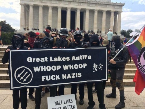 thecringeandwincefactory:  milwaukeeantifa: Great Lakes Antifa, Washington D.C., 2017 Amazing. 