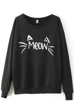 mymindy: Girl’s Adorable Sweatshirt  Meow