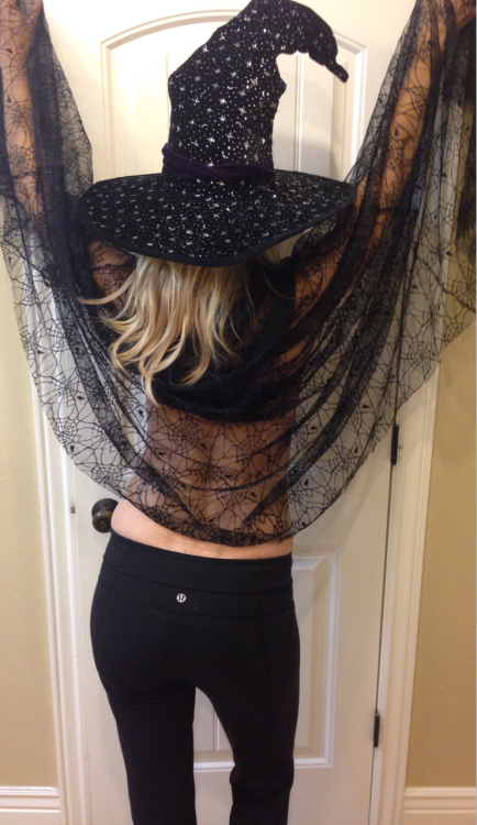 naughtymormonmilf: Topless witch. Husband got his wish for my Halloween costume. I’ll post the