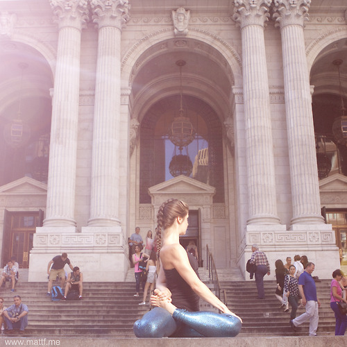 mfricovsky: Yoga Everywhere. NYC Library at Bryant Park.  Yogi:&hellip; mfricovsky: Yoga Ev