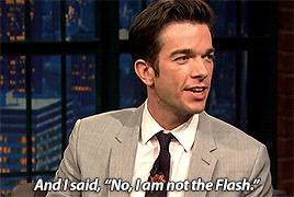 flashey:John Mulaney gets mistaken for the Flash actor, Grant Gustin, on Late Night with Seth Meyers