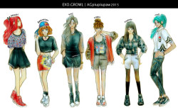 bluemushyroom:  fem!exo - GROWL VERSION ♡