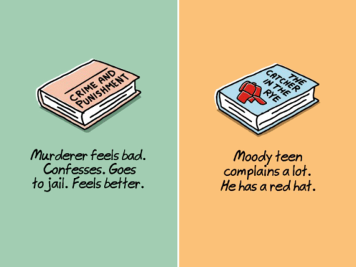 ohcanadada: got-to-rise-above:decembersoul:Ultra-Short Versions of Classic Books For Lazy People