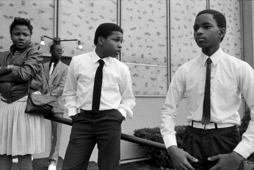 Four Teenagers After Church Service, Syracuse, NY, Dawoud Bey, 1985