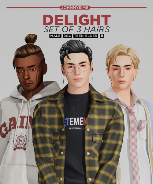 johnnysimmer:Delight (A set of 3 hairs)Cheers to more male hairs! Hope y’all like it. ♥