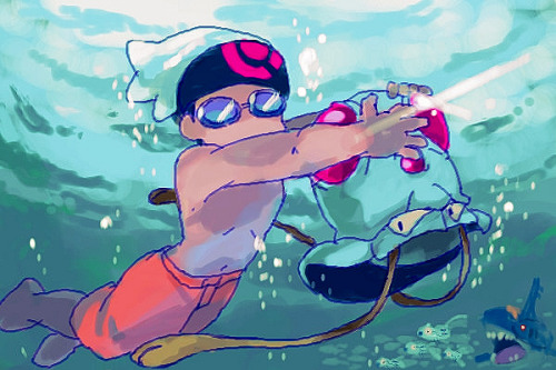 bubblejetpokemon:クラゲダイブ by かえる倒立*permission to upload was given by the artist*