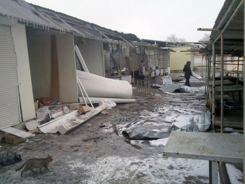 After the shelling on 13th February.Svetlodarsk, Donetsk region. 2015.