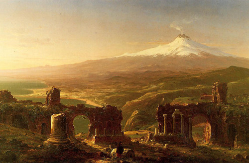 artist-thomas-cole:Mount Aetna from Taormina, 1843, Thomas ColeMedium: oil,canvas
