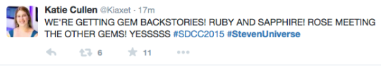 gems-n-kyojin:  SO MUCH IS NEWSTHIS IS GREATT!!!!!!!!! (SU SDCC PANEL FEEDBACK)