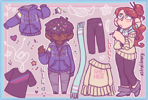 for pride month i drew a bunch of my trans ocs!! &amp; got a bit carried away w designing their 