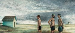 grundoonmgnx:  Forrest Williams, Heath, 2014 Oil on panel, 24 x 54 in  Source  