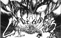  By far the most pain filled expression Guts has ever made. I never want to see Guts in so much pain ever again. But I know it will happen ;A; 