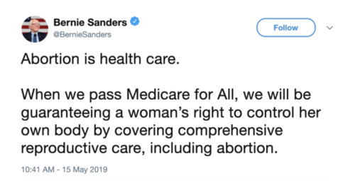 Bernie Sanders reacts to abortion ban in Alabama