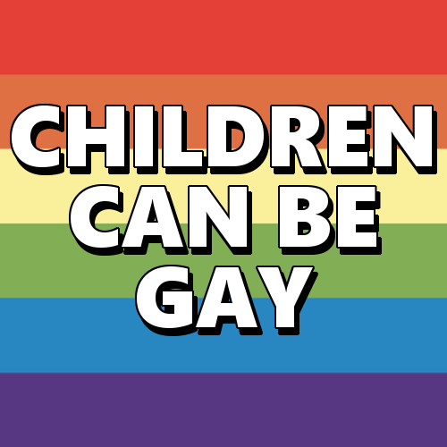 queerlection:[Image description - Images of the rainbow pride flag with the text: Children can be ga