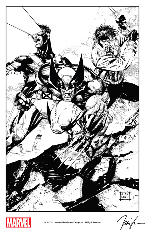 Wolverine, Cyclops and Gambit by Jim Lee from the X-Men: Keepsake Collection II (1992) 