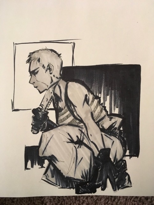 syntheticiris-artblog: Inktober day: 1 Did a quick sketch of Olga from MGS2. Can’t decide which one 