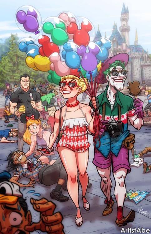 Harley Quinn and Joker: Happiest Place on Earth :) Instagram: ArtistAbe   FB: ArtistAbeLopez   Etsy: