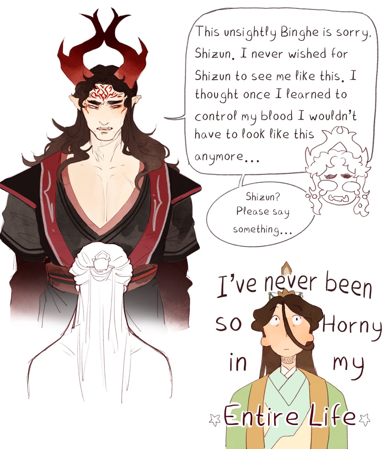 Some digital art. T-T im very bad at it but i gave it a try and thats the  result. luo binghe art. App used-Kleki : r/SVSSS