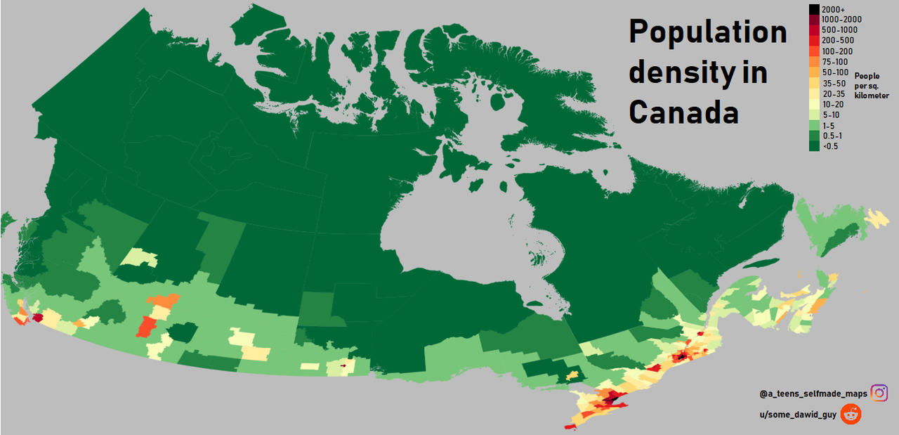 population density of canada