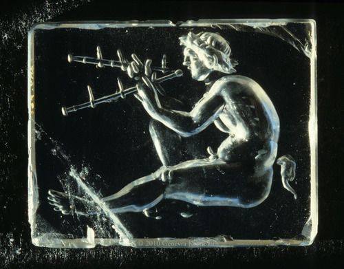 From topCrystal intaglio of a piping satyr.Roman rock crystal objects from a grave near Arezzo. 1st 