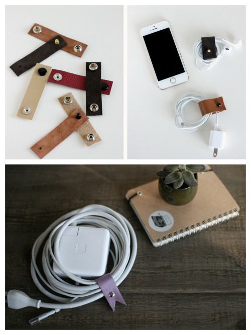 DIY 2 Leather Cord Organizers. If you have the right supplies you can make so many of these thoughtf