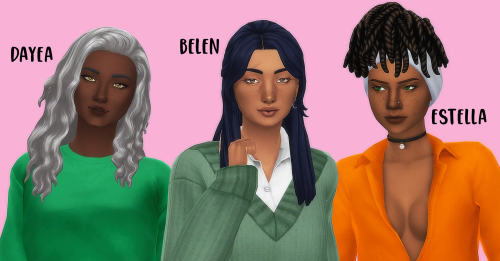 witheringscreations:6 Marsosims Hairs Recolored  recolored a few marso hairs for my friend @melsie-s