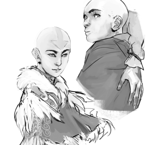 cardboardseagulls: jasjuliet: A young Tenzin in some Water Tribe garb, and an even younger Tenzin. @