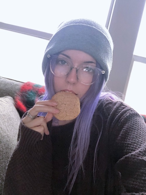 “Merry Christmas Eve and happy holidays, loves! Here is me nibblin a snickerdoodle cookie“12/24/19