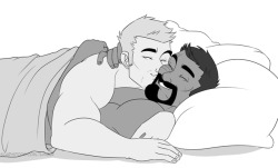 scaryspookycoin:  the daily snuggle session ❤tfw you can’t decide on a pose so you ending up drawing everyone and accidentally making a little comic out of it ¯\ _(ツ)_ /¯