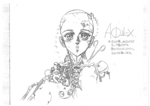 animenostalgia: battleangelalita: Sketch from battle angel alita OAV Gally / Alita Looks to be one o