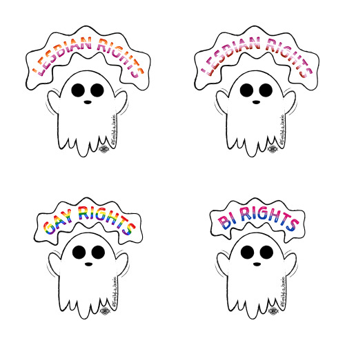 the-true-pink-ninja:askdepressedjojo: emilylaj: Ghost says LGBTQIA+ Rights! Halloween Pride Icons! 