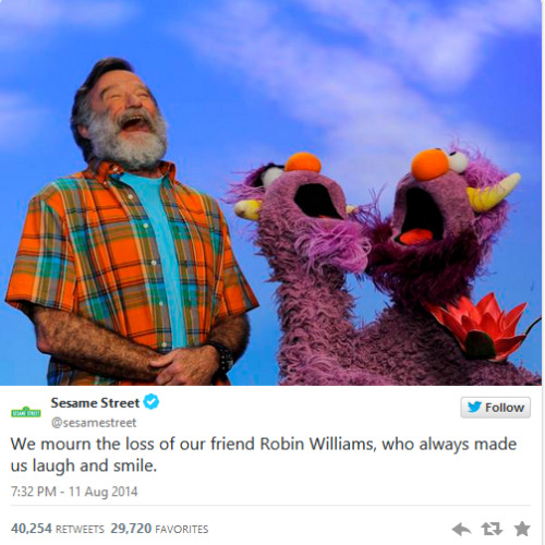 manhattanofficial:  Celebrities React to Death of Robin Williams on Twitter