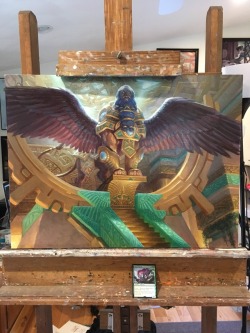 mtg-realm: Magic: the Gathering - Rivals of ixalan Sphinx   “Azor, the Lawbringer” by @rpancoast_art is nothing short of epic. Check out his video of the time lapse creation - https://t.co/t9jBXGlK0l 