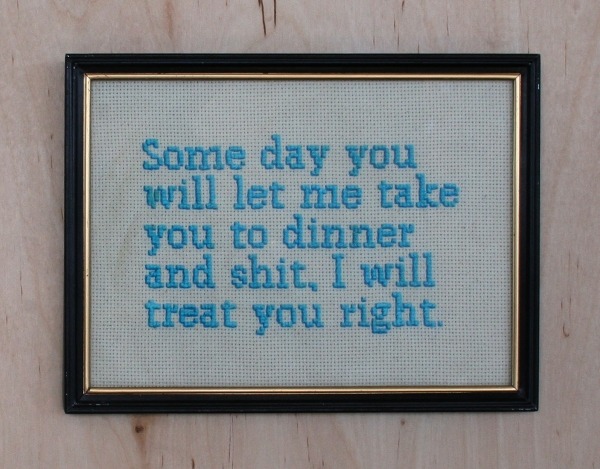 nyctaeus:  Elana Adler, ‘You Are My Duchess’, 2014 The artist embroiders men’s