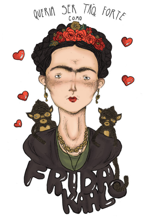 asaphluccas:  Desejos de ano novo: Ser tão forte como Frida Kahlo.  English gif version soon.  