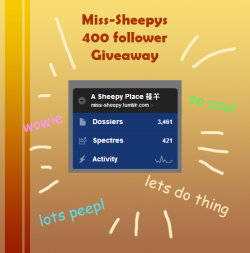 miss-sheepy:  GIVEAWAY TIME!!!! Rules! One