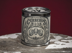 palehorseblackdog:  parliamentrook:  mythicarticulations:  Who’s a good boy? You’re a good boy!Who devours the flesh of mortals? You devour the flesh of mortals!Poseable “Cerberus in a Can” now available in our Etsy shop.  good product, good design