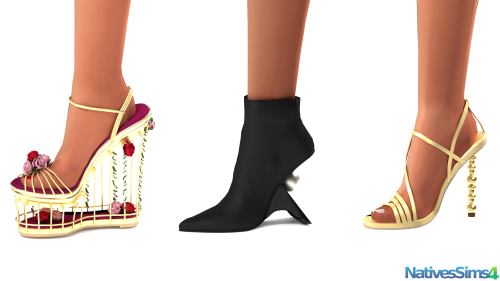 Fashion Heels Collection1. Garden Wedges Slider Needed2. Pearl Low Boots No Slider3. Geo Sandals No 