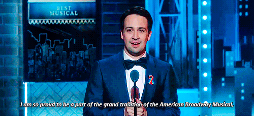alexanderhamllton: Lin-Manuel Miranda presenting the award for ‘Best Musical’ at the 2017 Tony Award