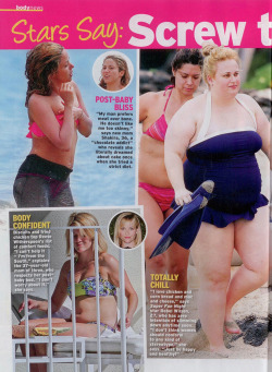 intersectionalfeminism:  Just to get this straight, in this double page spread there are: Fat women Of different races Who are unedited (note the stomach and the rolls) And are being praised for being the weight they are (and eating what they want) While