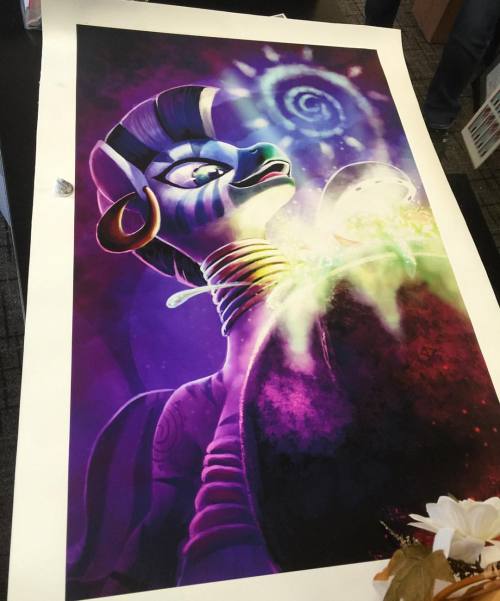 tsitra360:Picked up a giant print for an awesome fan who has helped me a ton this weekend. Hershey’s Kiss for scale. Zecora on a 24"x36" canvas paper.Oh how pretty~! 