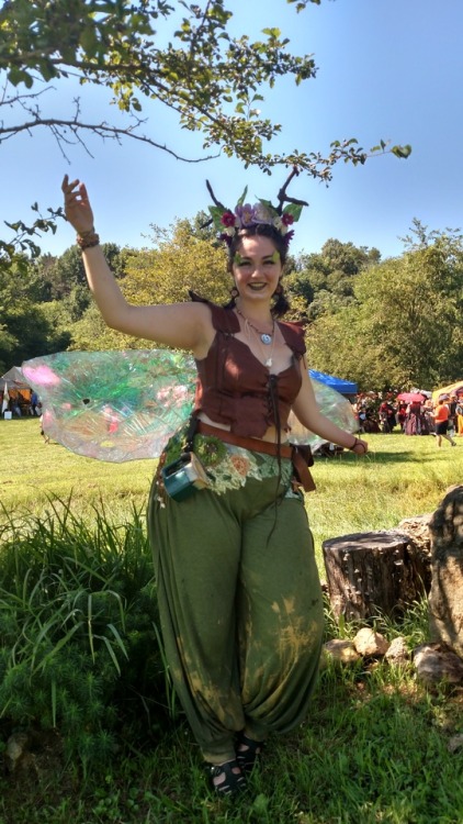 This summer’s big commission - a custom-built fairy costume with open-leg harem pants, a leath