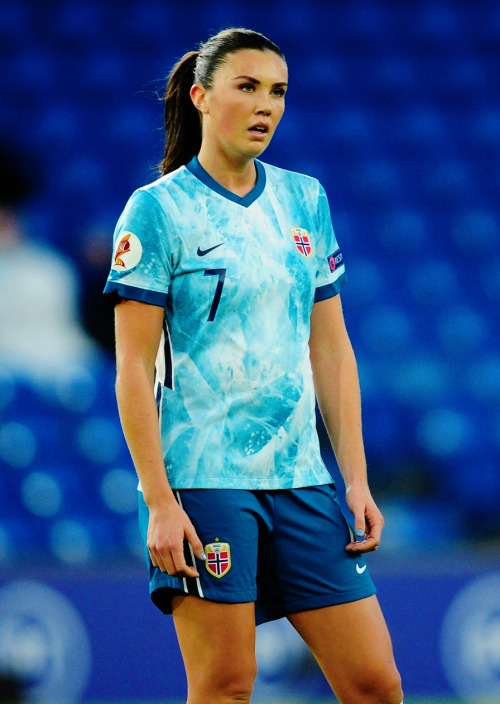 Ingrid Engen of Norway during the UEFA Women’s EURO 2022 Qualifier match between Wales and Nor