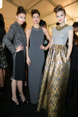  Backstage at Badgley Mischka Fall 2013 RTW 